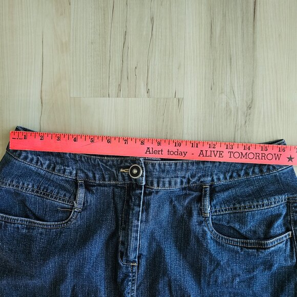 London & London Jean Dark Blue Denim Skirt Classic Blue Denim Skirt Size 18 - Picture 7 of 10